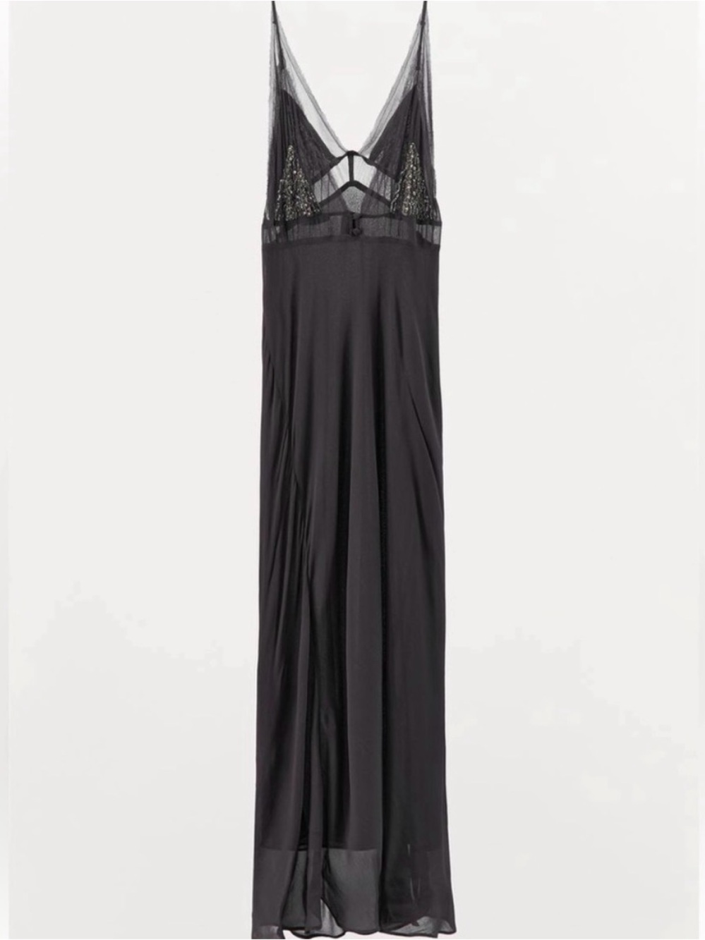 ZARA BEADED GEORGETTE
DRESS BLUE GREY SiZE MEDIUM - Picture 12 of 14